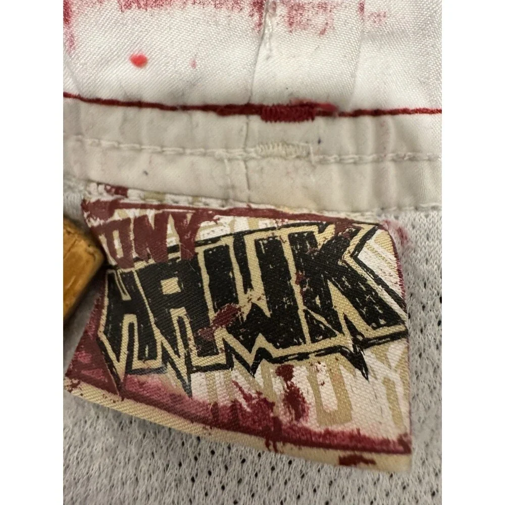 Y2k Tony Hawk Swim Pool Beach Board Shorts Mens Medium Black / Red Embroidery